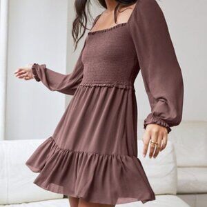Aritzia Wilfred Tempest Dress in Smoked Taupe Sz XL